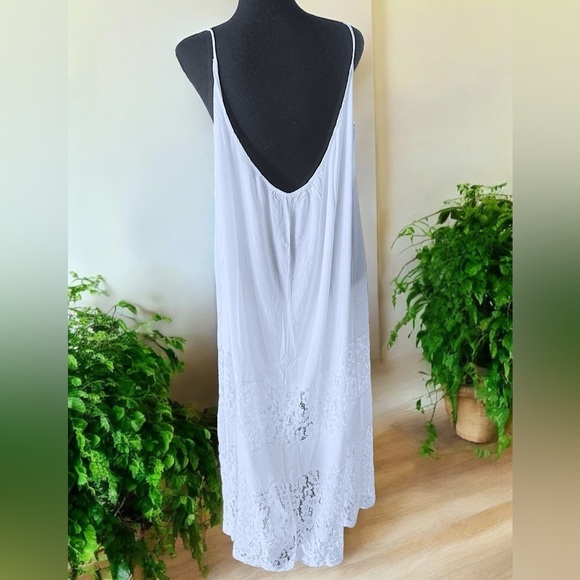 Elegant White Lace Cotton Dress Women’s Size 16 NWOT Slip-On Balletcore - Picture 3 of 10